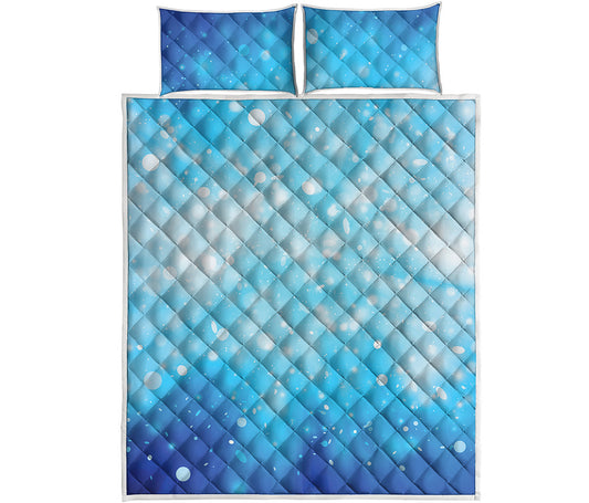 Blue Sparkle Light Print Quilt Bed Set
