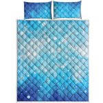 Blue Sparkle Light Print Quilt Bed Set