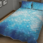 Blue Sparkle Light Print Quilt Bed Set