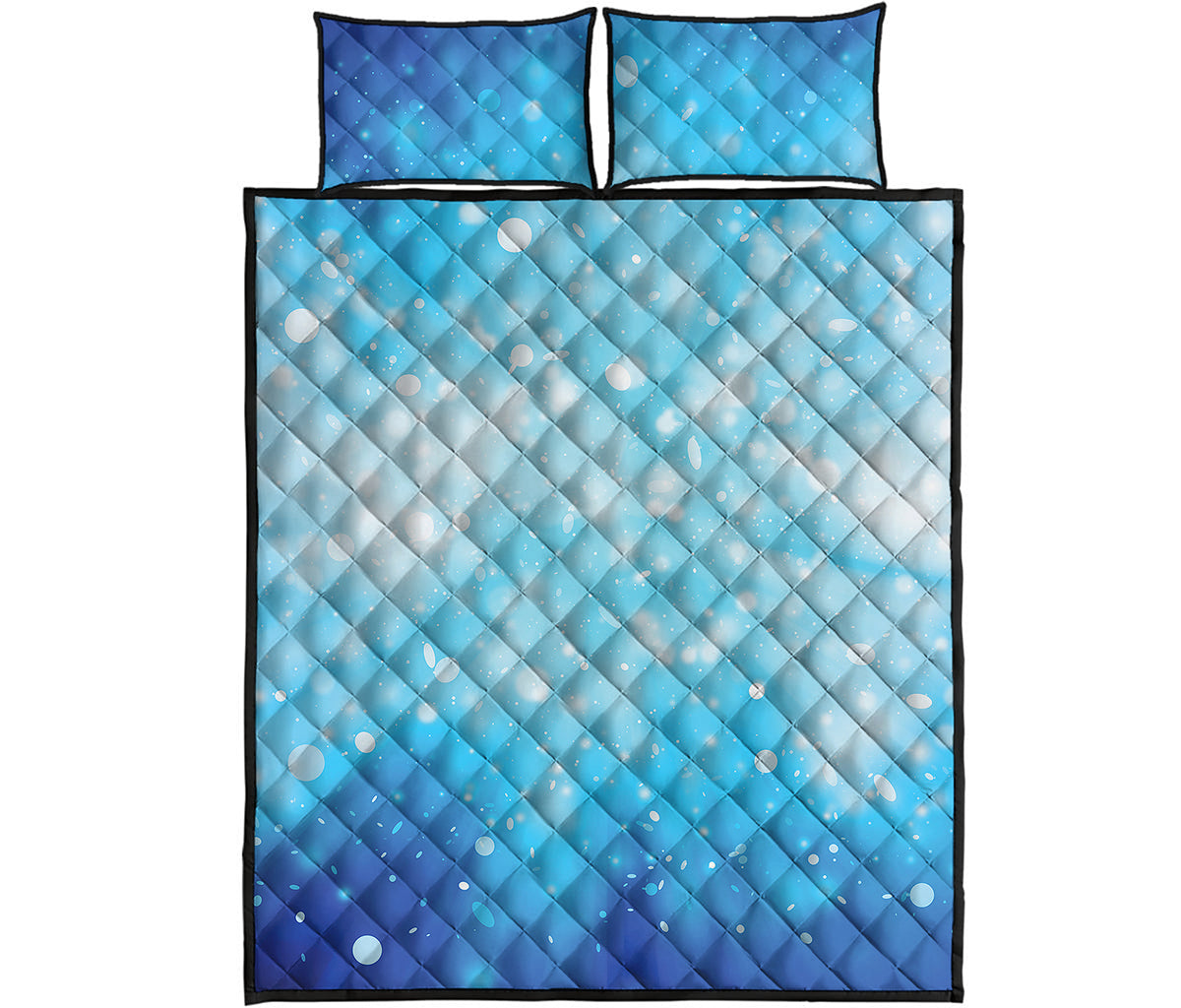 Blue Sparkle Light Print Quilt Bed Set