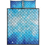 Blue Sparkle Light Print Quilt Bed Set