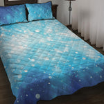 Blue Sparkle Light Print Quilt Bed Set
