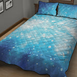 Blue Sparkle Light Print Quilt Bed Set