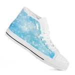 Blue Sparkle Light Print White High Top Shoes