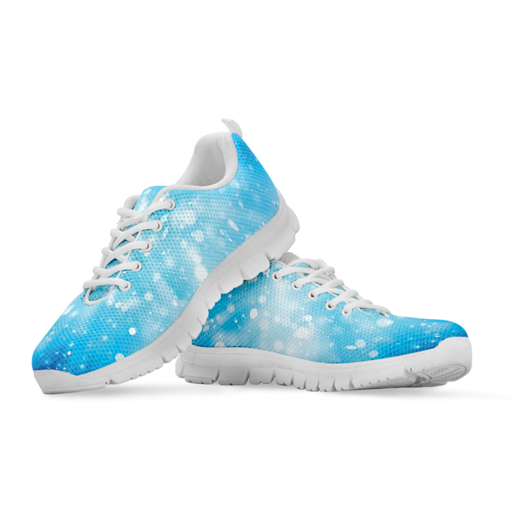 Blue Sparkle Light Print White Sneakers