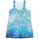 Blue Sparkle Light Print Women's Racerback Tank Top