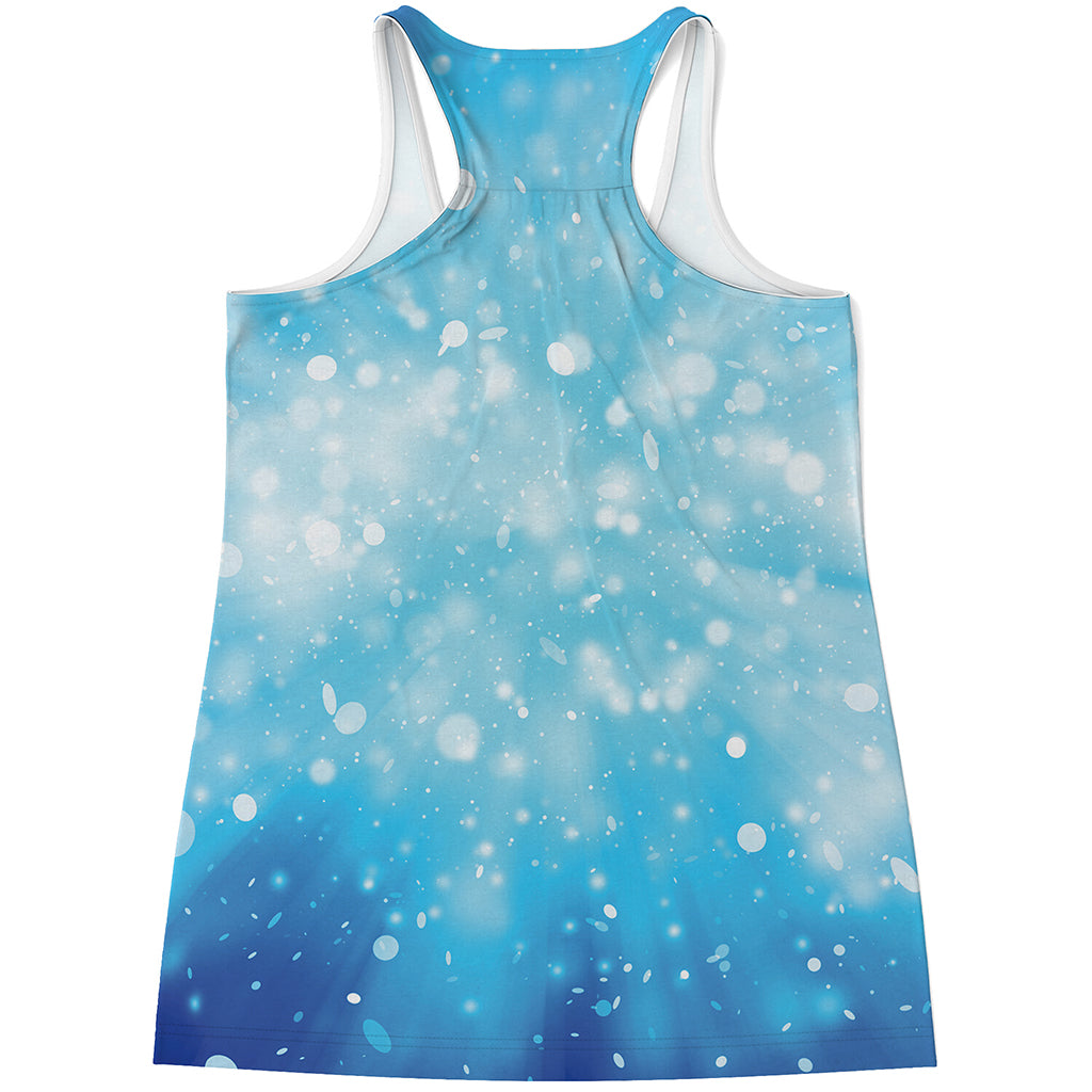 Blue Sparkle Light Print Women's Racerback Tank Top