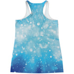 Blue Sparkle Light Print Women's Racerback Tank Top
