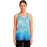 Blue Sparkle Light Print Women's Racerback Tank Top