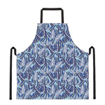 Blue Spring Butterfly Pattern Print Apron