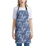 Blue Spring Butterfly Pattern Print Apron