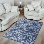 Blue Spring Butterfly Pattern Print Area Rug