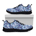 Blue Spring Butterfly Pattern Print Black Running Shoes