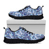 Blue Spring Butterfly Pattern Print Black Sneakers