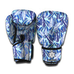 Blue Spring Butterfly Pattern Print Boxing Gloves