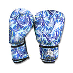 Blue Spring Butterfly Pattern Print Boxing Gloves