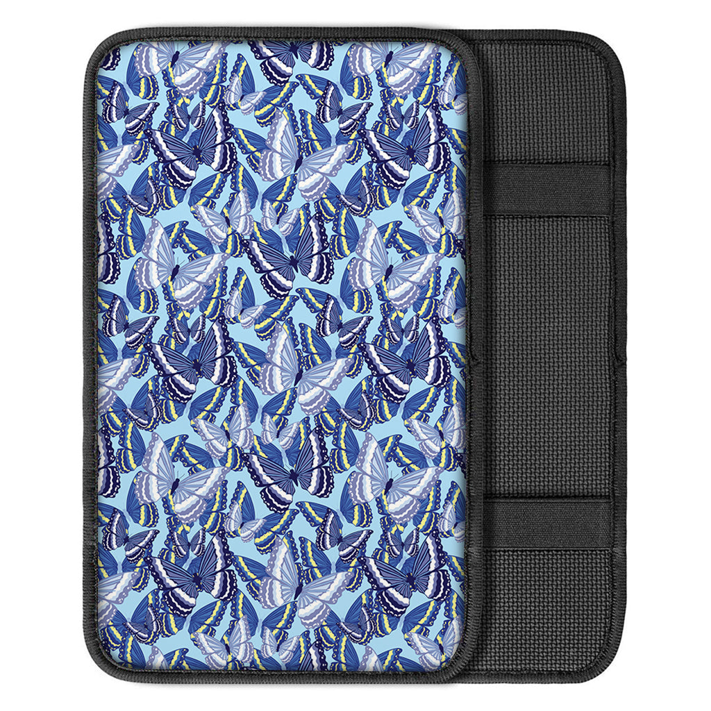 Blue Spring Butterfly Pattern Print Car Center Console Cover