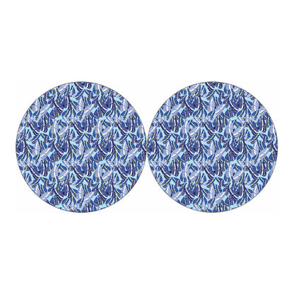 Blue Spring Butterfly Pattern Print Car Coasters