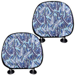 Blue Spring Butterfly Pattern Print Car Headrest Covers