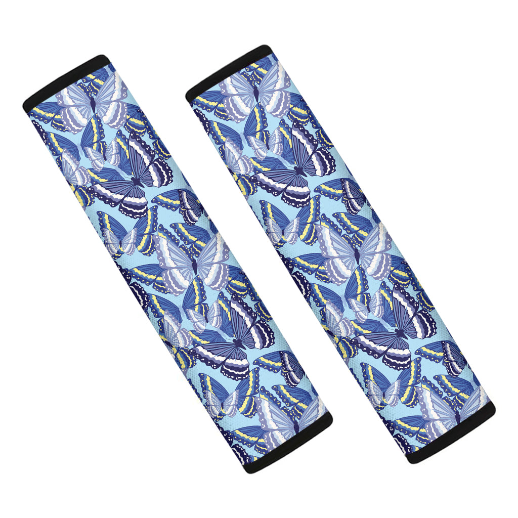 Blue Spring Butterfly Pattern Print Car Seat Belt Covers