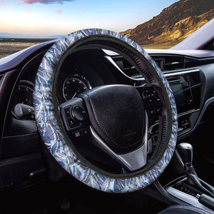 Blue Spring Butterfly Pattern Print Car Steering Wheel Cover