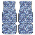 Blue Spring Butterfly Pattern Print Front and Back Car Floor Mats
