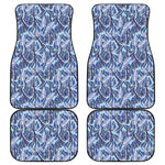 Blue Spring Butterfly Pattern Print Front and Back Car Floor Mats