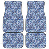 Blue Spring Butterfly Pattern Print Front and Back Car Floor Mats