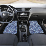 Blue Spring Butterfly Pattern Print Front and Back Car Floor Mats