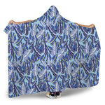 Blue Spring Butterfly Pattern Print Hooded Blanket