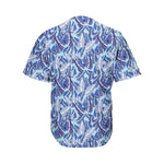 Blue Spring Butterfly Pattern Print Men's Baseball Jersey