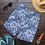 Blue Spring Butterfly Pattern Print Men's Shorts