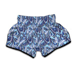 Blue Spring Butterfly Pattern Print Muay Thai Boxing Shorts