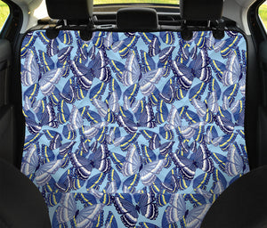 Blue Spring Butterfly Pattern Print Pet Car Back Seat Cover