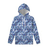 Blue Spring Butterfly Pattern Print Pullover Hoodie