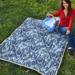 Blue Spring Butterfly Pattern Print Quilt