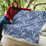 Blue Spring Butterfly Pattern Print Quilt