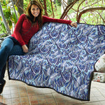 Blue Spring Butterfly Pattern Print Quilt