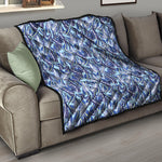Blue Spring Butterfly Pattern Print Quilt