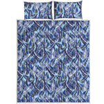 Blue Spring Butterfly Pattern Print Quilt Bed Set