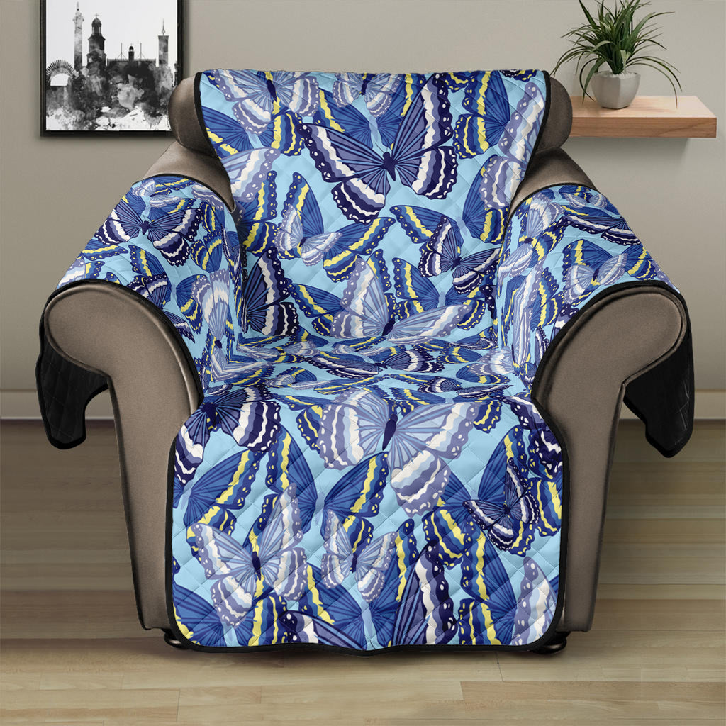 Blue Spring Butterfly Pattern Print Recliner Protector