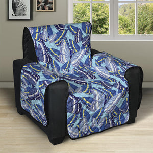 Blue Spring Butterfly Pattern Print Recliner Protector