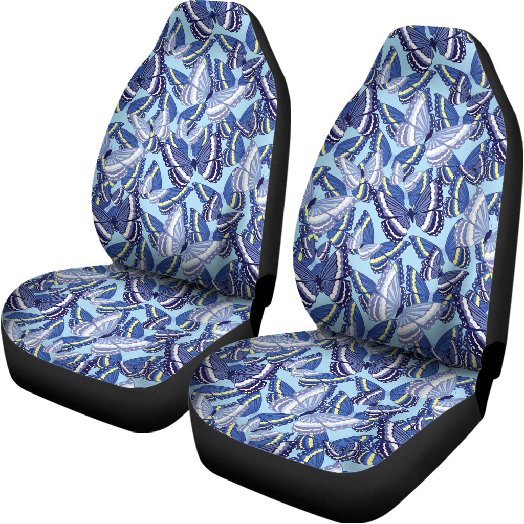 Blue Spring Butterfly Pattern Print Universal Fit Car Seat Covers