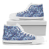 Blue Spring Butterfly Pattern Print White High Top Shoes