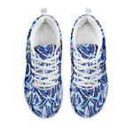 Blue Spring Butterfly Pattern Print White Sneakers