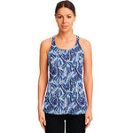 Blue Spring Butterfly Pattern Print Women's Racerback Tank Top