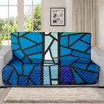 Blue Stained Glass Cross Print Futon Protector