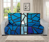 Blue Stained Glass Cross Print Futon Protector