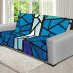 Blue Stained Glass Cross Print Futon Protector