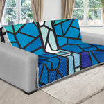 Blue Stained Glass Cross Print Futon Protector